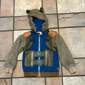 disneys store guardians galaxy rocket raccon jacket size 5/6 missing tail